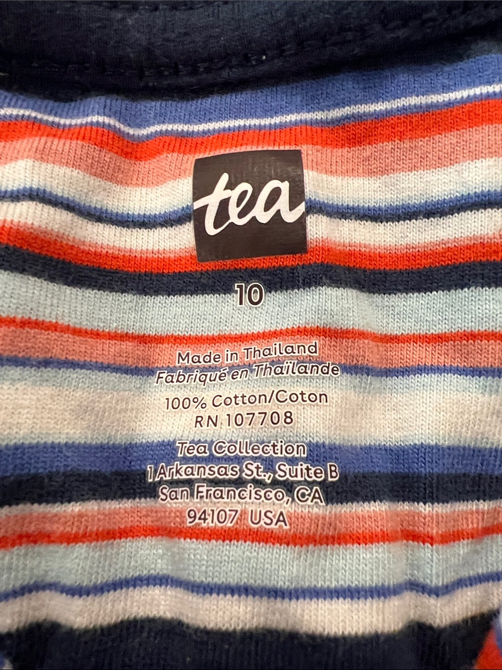 Tea Collection Striped Tee in Red, Blue & White - Picture 2 of 5